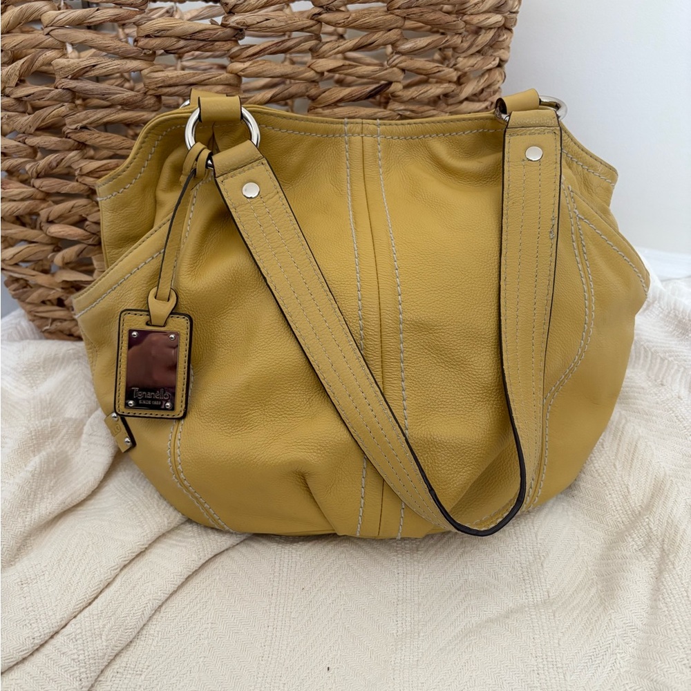 Yellow Tignanello Leather Handbag